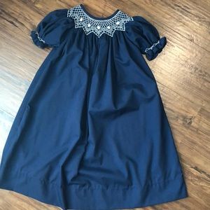 Navy smocked dress